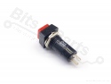 Push button (on/off) 11mm square red 250V / 1A